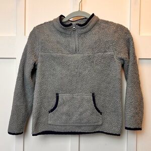 Boys Size 7 Lightening Bug Gray Quarter Zip Pullover Jacket Pockets Jumper